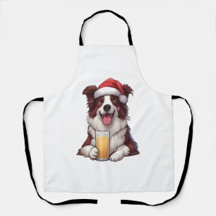 Festliches Furry Grin Border Collis Weihnachtslied Schürze