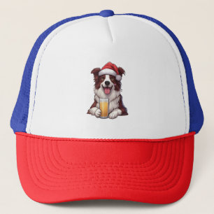 Festliches Furry Grin Border Collis Weihnachtslied Truckerkappe