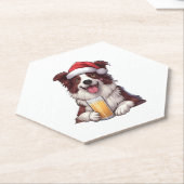 Festliches Furry Grin Border Collis Weihnachtslied Untersetzer (angewinkelt)