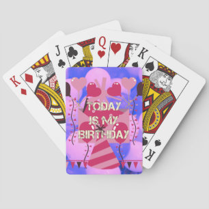 Festliches Geburtstagsdesign: Heute ist mein Gebur Spielkarten