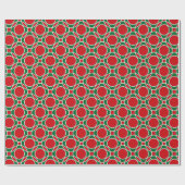 Festliches geometrisches Muster: Roter und grüner Geschenkpapier (Flach)