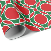 Festliches geometrisches Muster: Roter und grüner Geschenkpapier (Rolleneckpunkt)
