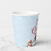 Festliches Geschirr I Elf, Pinguin und Polar Bear Pappbecher (Vorderseite)