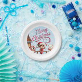 Festliches Geschirr I Elf, Pinguin und Polar Bear Pappteller (Party)