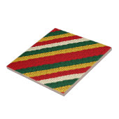 Festliches gestreiftes Strickmuster in Rot, Grün, Fliese (Seite)