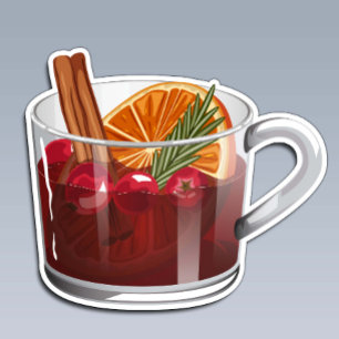 Festliches Glühwein Gewürzgetränk Foodie Kunst Aufkleber