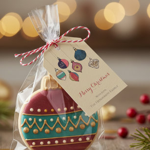 Festliches Gold Frohe Weihnachten Vintage Ornament Geschenkanhänger