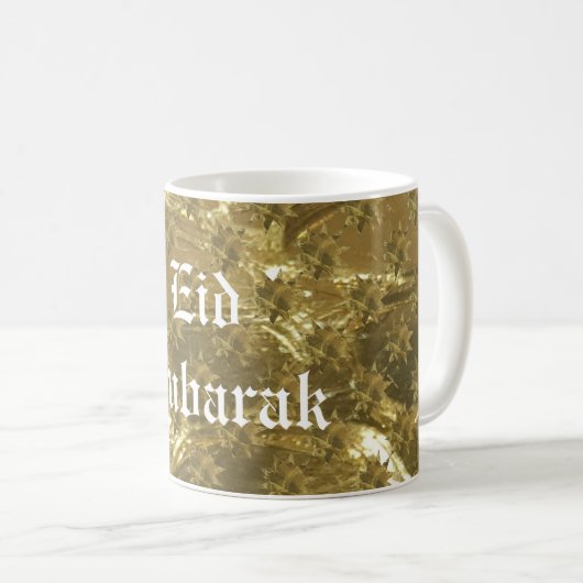 Festliches Gold hat Eid Mubarak Kaffee-Tasse in Kaffeetasse (VorderseiteRechts)
