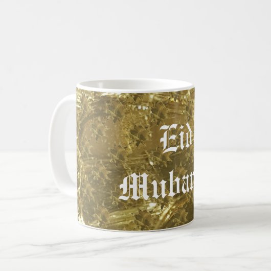 Festliches Gold hat Eid Mubarak Kaffee-Tasse in Kaffeetasse (Vorderseite Links)