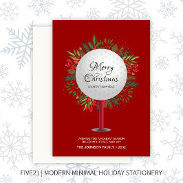 Festliches Golf T-Shirt Shot Christmas Greenerie Feiertagskarte