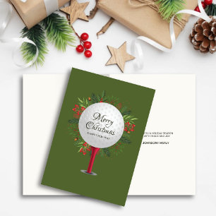 Festliches Golf T-Shirt Shot Christmas Greenerie Feiertagskarte