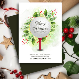 Festliches Golf T-Shirt Shot Christmas Greenerie Feiertagskarte