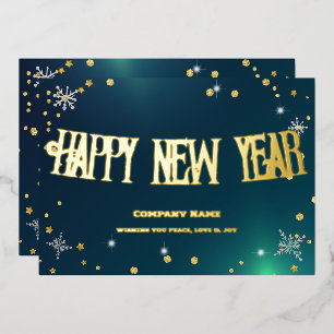 Festliches Grün 2024 Firmen-Rotband Folien Feiertagskarte