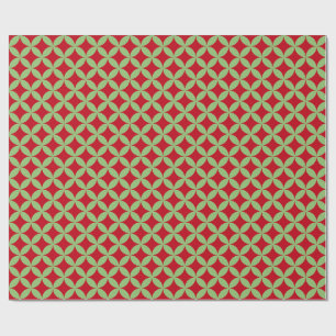 Festliches grün-rotes Weihnachtspapier Geschenkpapier
