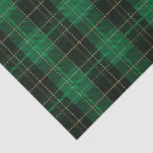 Festliches Grün Winter Weihnachten Kariertes Muste Seidenpapier (Detail)