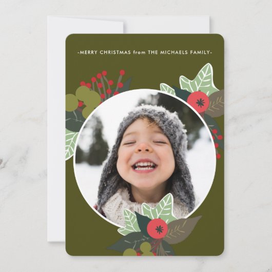 Festliches grünes botanisches Foto Weihnachten (Vorderseite)