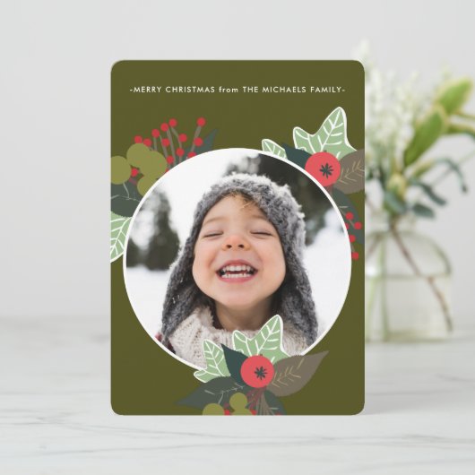 Festliches grünes botanisches Foto Weihnachten (Stehend Vorderseite)