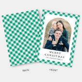 Festliches grünes Gingham-Foto Weihnachten