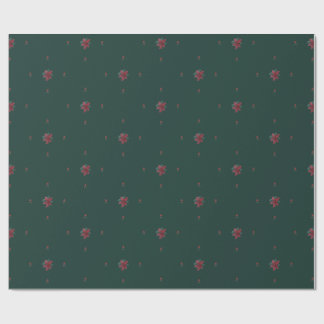 Festliches grünes Poinsettia-Geschenkpapier Geschenkpapier