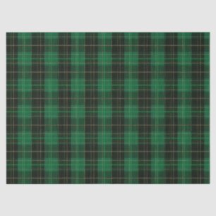 Festliches grünes Weihnachts-Plaid-Muster im Winte Seidenpapier