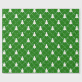 Festliches grünes Weihnachtsbaum-Muster Geschenkpapier (Flach)