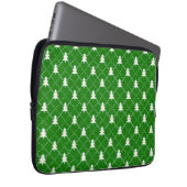 Festliches grünes Weihnachtsbaum-Muster Laptopschutzhülle (Vorne Rechts)