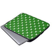 Festliches grünes Weihnachtsbaum-Muster Laptopschutzhülle (Vorne Knopf)