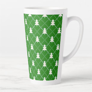 Festliches grünes Weihnachtsbaum-Muster Milchtasse