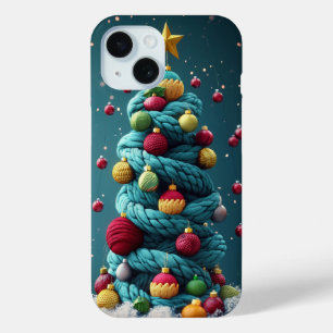 Festliches Häkelgarn Weihnachtsbaum Grün Rot Case-Mate iPhone Hülle