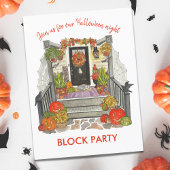 Festliches Halloween-Blocks-Party Einladungspostkarte