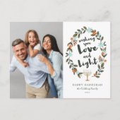 Festliches Hanukkah-Foto Feiertagspostkarte (Vorderseite)