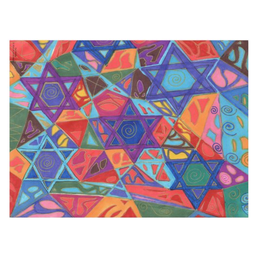 Festliches Hanukkah-Tablecloth Tischdecke (Vorderseite (Horizontal))