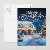 Festliches Heim: Winterwunderland willkommen Postkarte (Vorne/Hinten)