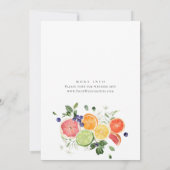Festliches, helles, florales Citrus Slice Brautpar Einladung (Rückseite)