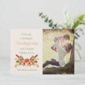 Festliches Herbst Bouquet Erntedank Foto Feiertagskarte (Stehend Vorderseite)