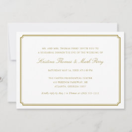 Festliches Hochzeitessen in Gold - Probe Einladung