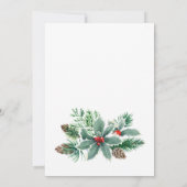 Festliches Holly Berry Branch Weihnachtsfest Party Einladung (Rückseite)