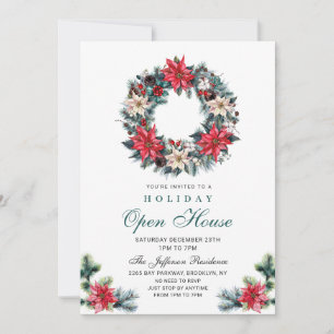 Festliches Holly Berry Weihnachtsfeiertag Open Hou Einladung