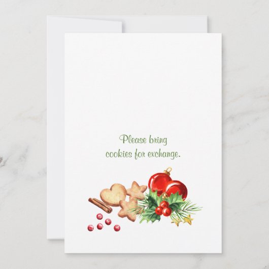 Festliches Holly Berry Weihnachtsfest Tea Party Einladung (Rückseite)