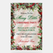 Festliches Holly Border Weihnachtsfest - Party Acrylschild (Vorderseite)