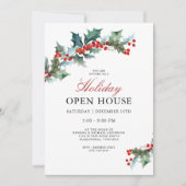 Festliches Holly Holiday Open House Einladung (Vorderseite)