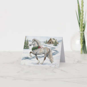 Festliches Isländisches Pferd in der Winterlandsch Karte