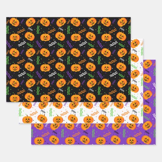 Festliches Jack-o'-LaternenHalloween Geschenkpapier Set (Set)