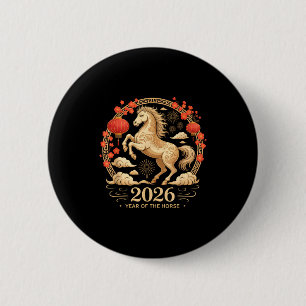 Festliches Jahr des Pferdes 2026 Fortune Lady Luna Button