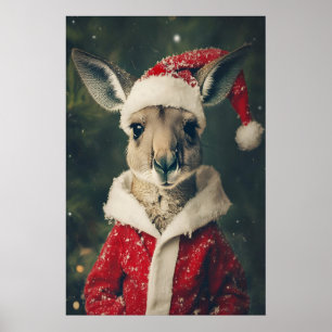 Festliches Känguru-Weihnachts-Kunstposter, Feierta Poster