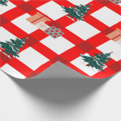 Festliches Kariertes Wunderland Geschenkpapier (Ecke)