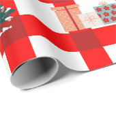 Festliches Kariertes Wunderland Geschenkpapier (Rolleneckpunkt)