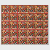 Festliches Kätzchen-Weihnachtspapier Geschenkpapier (Flach)