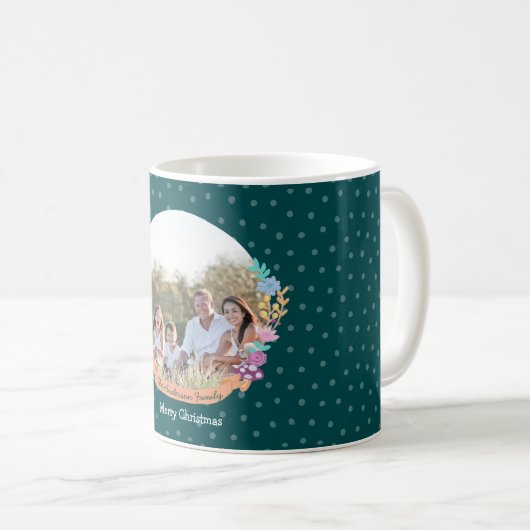 Festliches Katzenblumenkraut Weihnachtsgrün Foto Kaffeetasse (VorderseiteRechts)