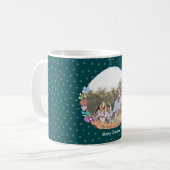 Festliches Katzenblumenkraut Weihnachtsgrün Foto Kaffeetasse (Vorderseite Links)